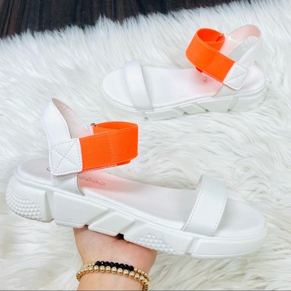 White orange strap sandal - Picture 4 of 10
